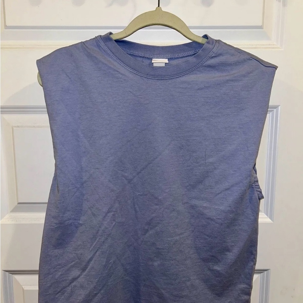 H&M Men’s Cutoff Sleeve Blue Tank size S